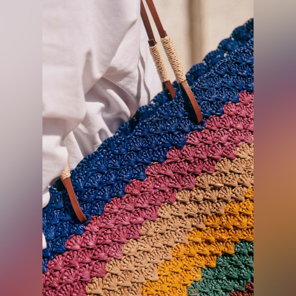 Sezane Raffia Felice Bag. Multicolored. - Picture 9 of 12